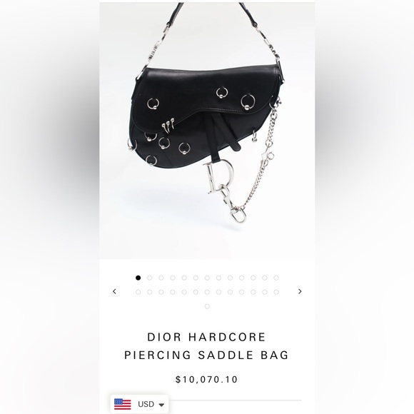 Vintage Rare Christian Dior by John Galliano Hardcore Pierced Saddle Bag - Picture 16 of 16